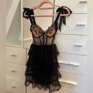 For Love and Lemons bustier top party dress with tule